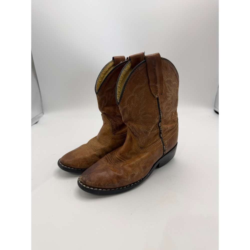 Smoky Mountain Kids Tan Brown Leather Western Cowboy Boots Style 3051 Size 10.5D